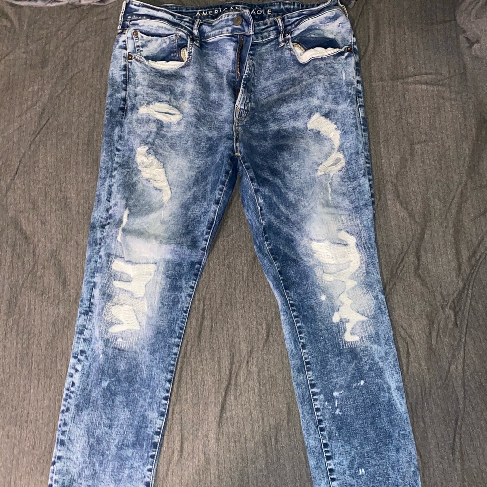 American Eagle Skinny Jeans, Acid Wash, Size 40/30